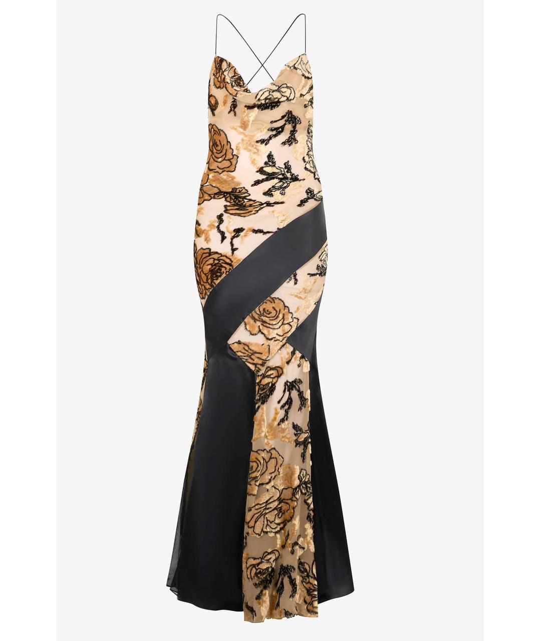 ROBERTO CAVALLI Бежевое вискозное коктейльное платье, фото 6
