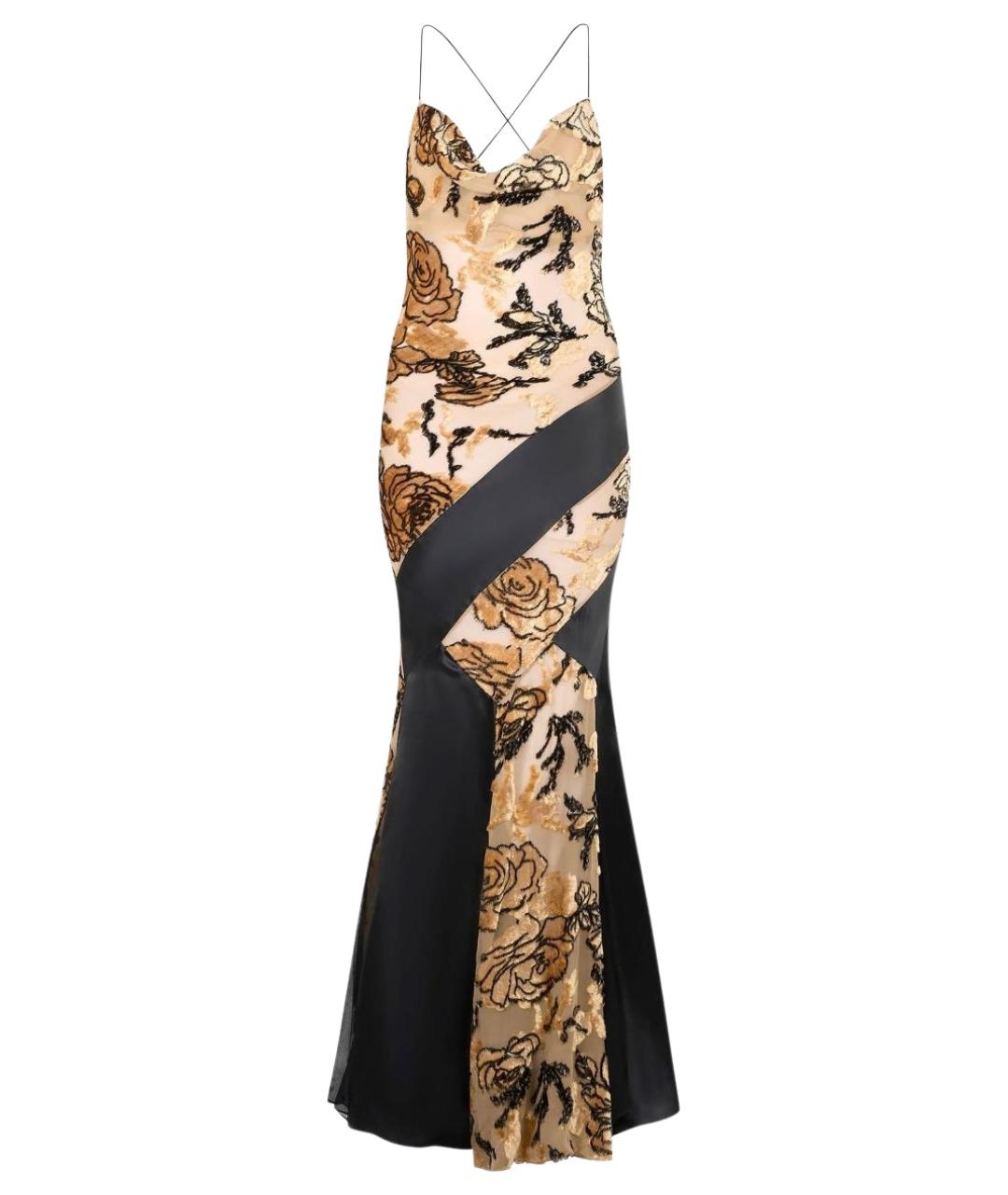 ROBERTO CAVALLI Бежевое вискозное коктейльное платье, фото 1