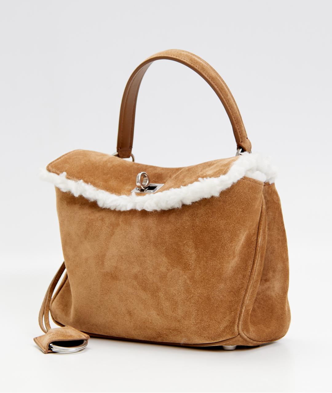 BALENCIAGA Коричневая замшевая сумка с короткими ручками, фото 2