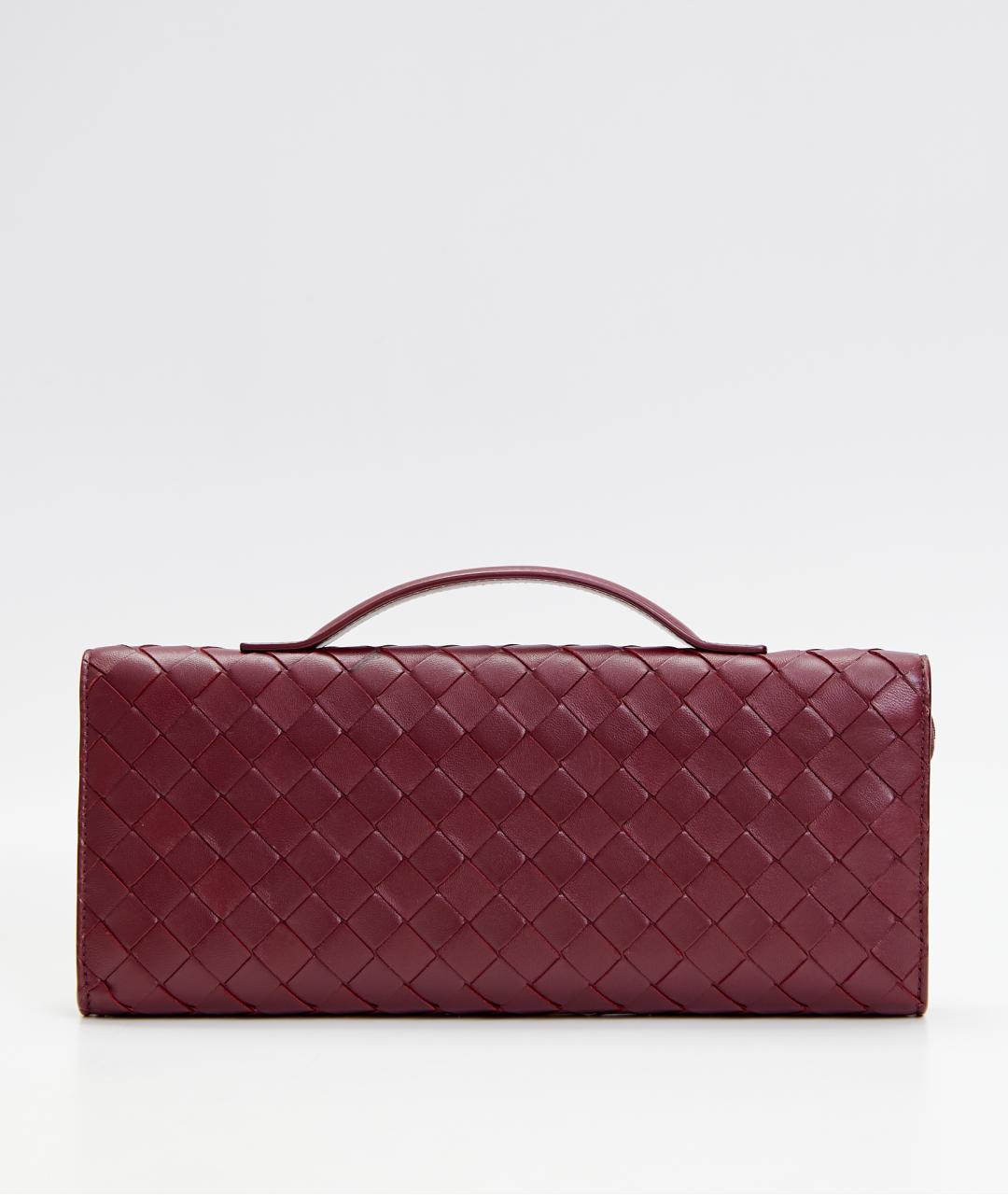 BOTTEGA VENETA Бордовая кожаная сумка с короткими ручками, фото 3