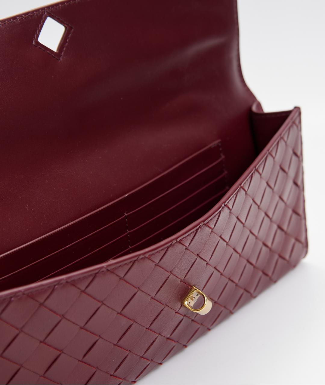 BOTTEGA VENETA Бордовая кожаная сумка с короткими ручками, фото 5
