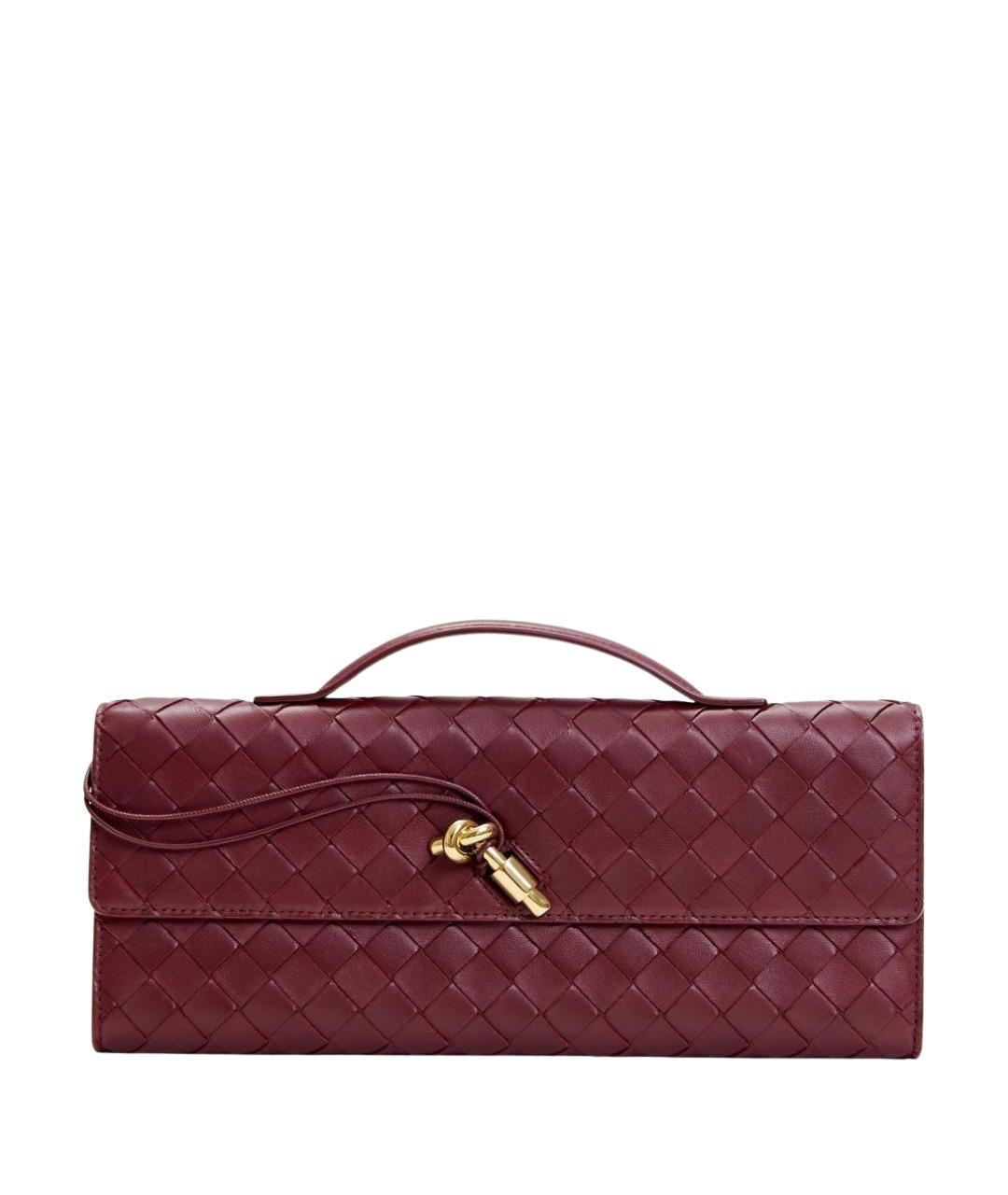 BOTTEGA VENETA Бордовая кожаная сумка с короткими ручками, фото 1