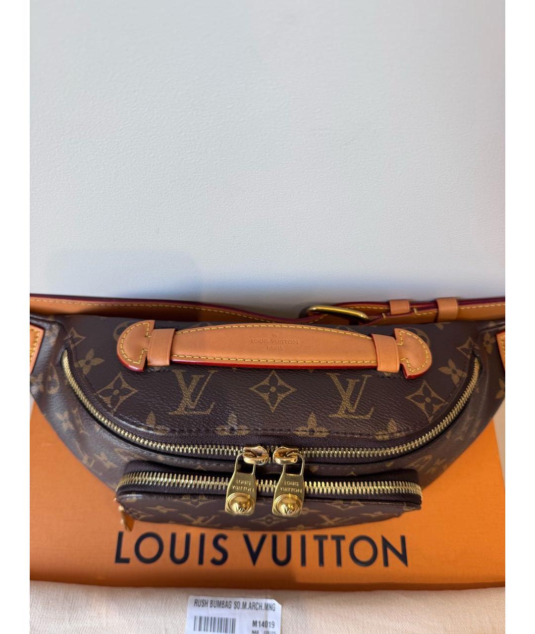 LOUIS VUITTON Коричневая поясная сумка из канвы, фото 3