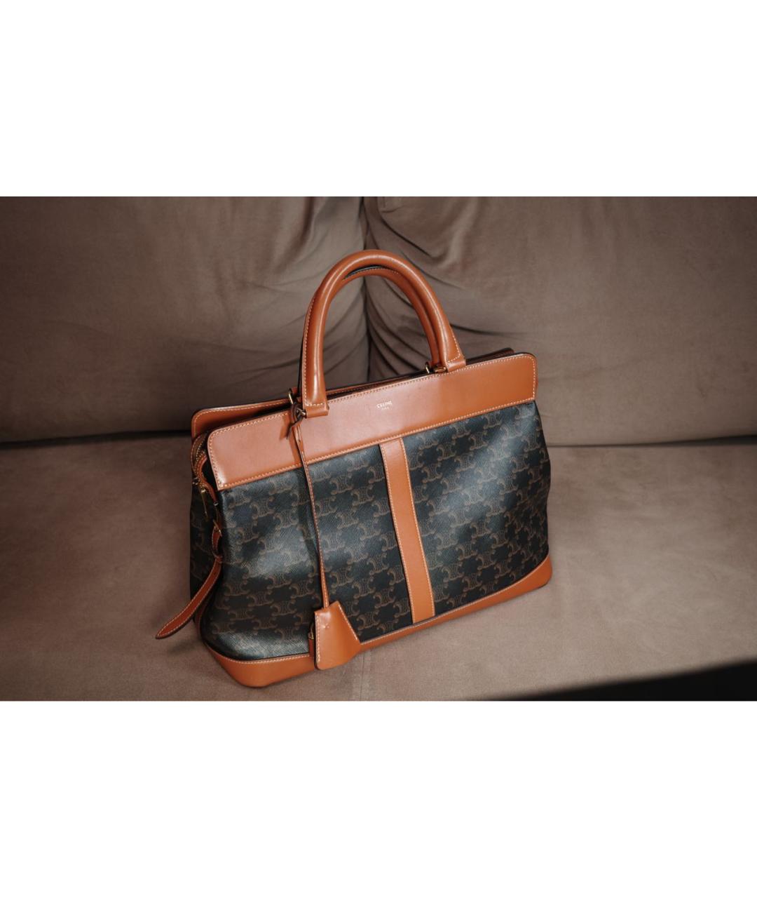 CELINE Коричневая сумка тоут из канвы, фото 2