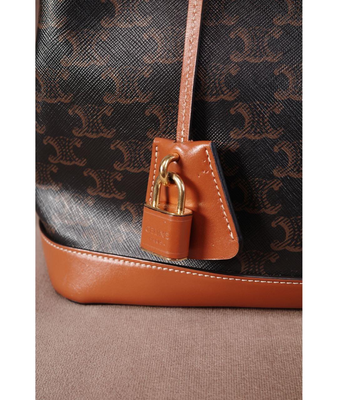 CELINE Коричневая сумка тоут из канвы, фото 3