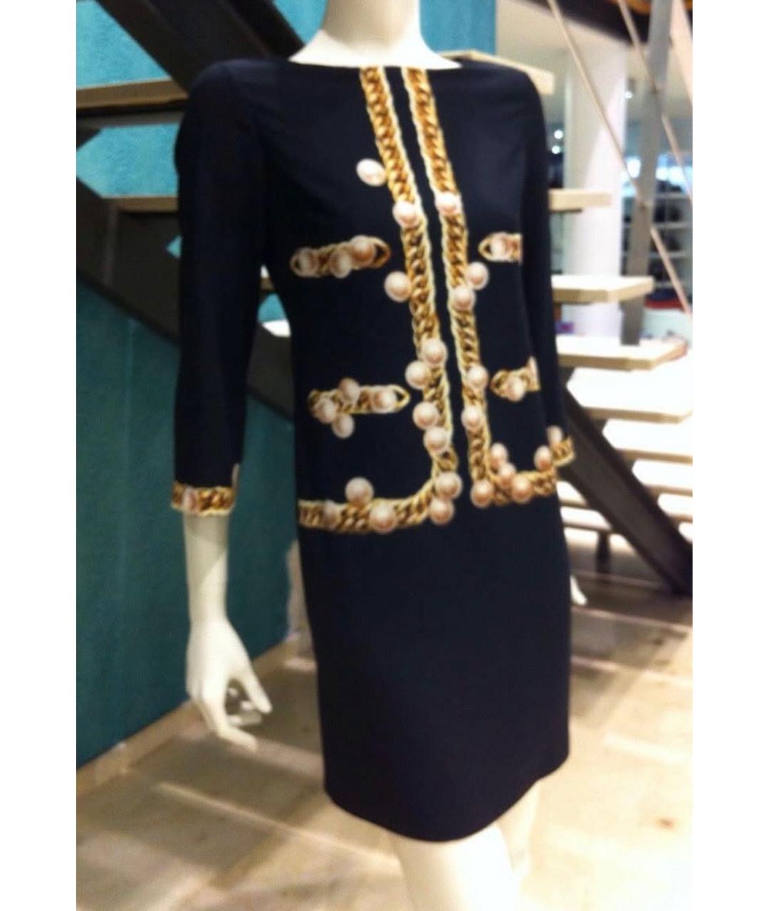 MOSCHINO Черное полиэстеровое повседневное платье, фото 7