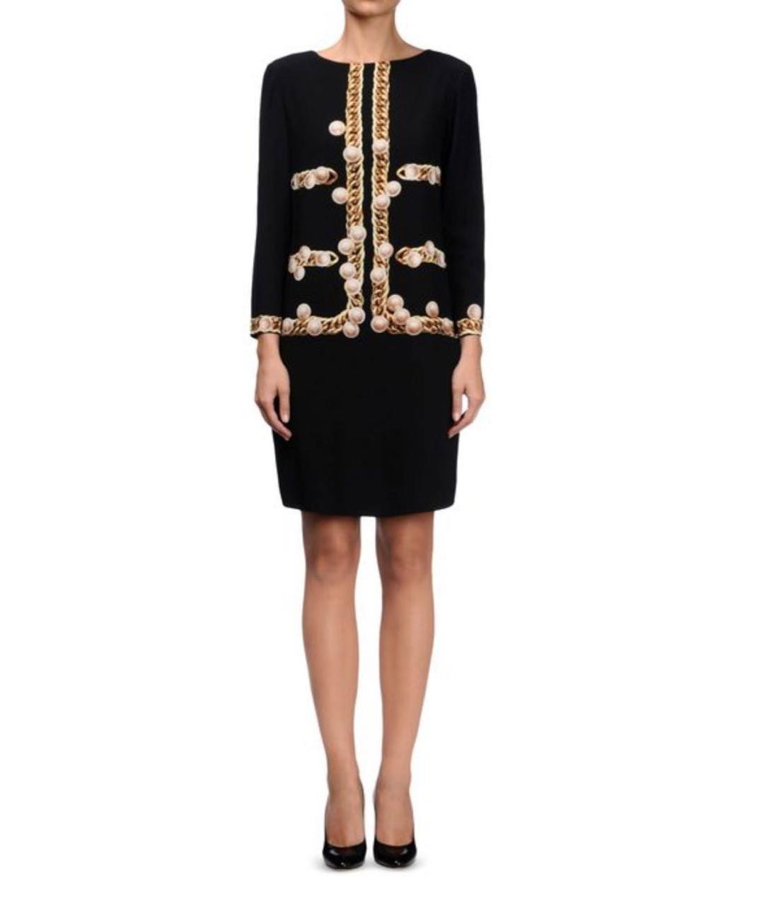 MOSCHINO Черное полиэстеровое повседневное платье, фото 6