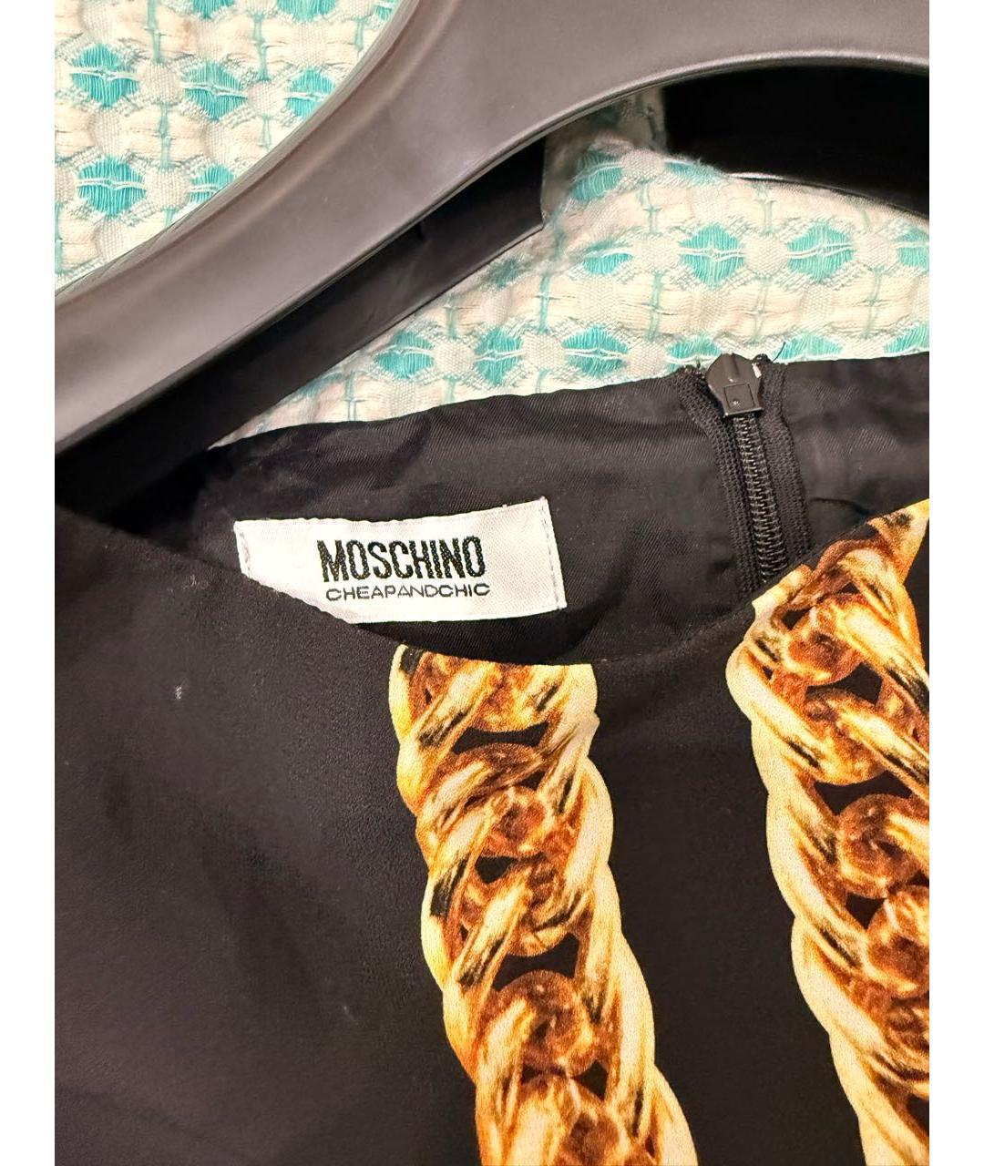 MOSCHINO Черное полиэстеровое повседневное платье, фото 3