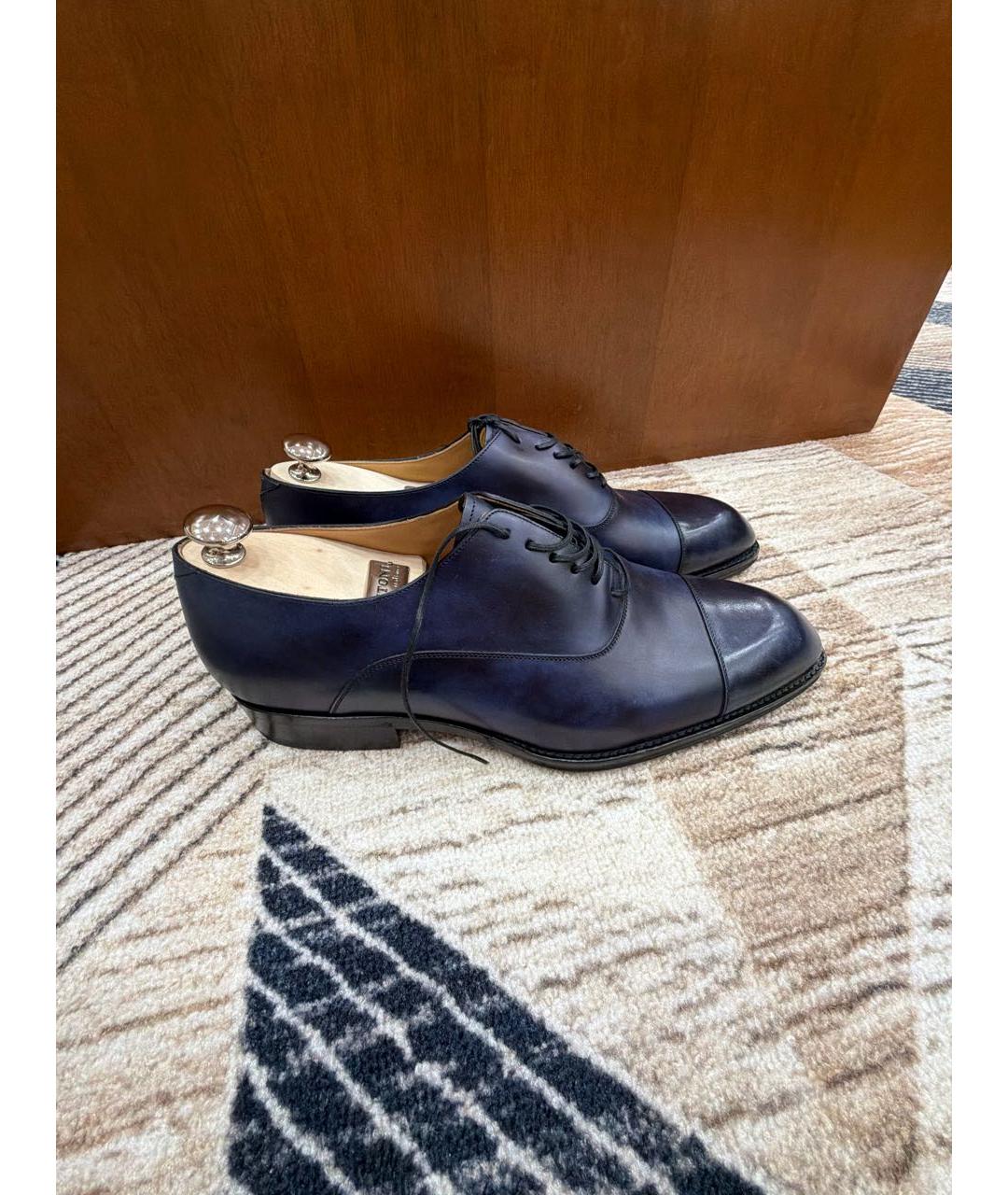LOUIS VUITTON Темно-синие кожаные туфли, фото 8