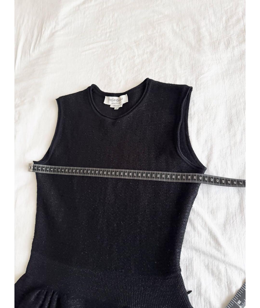SAINT LAURENT Черное шерстяное повседневное платье, фото 8