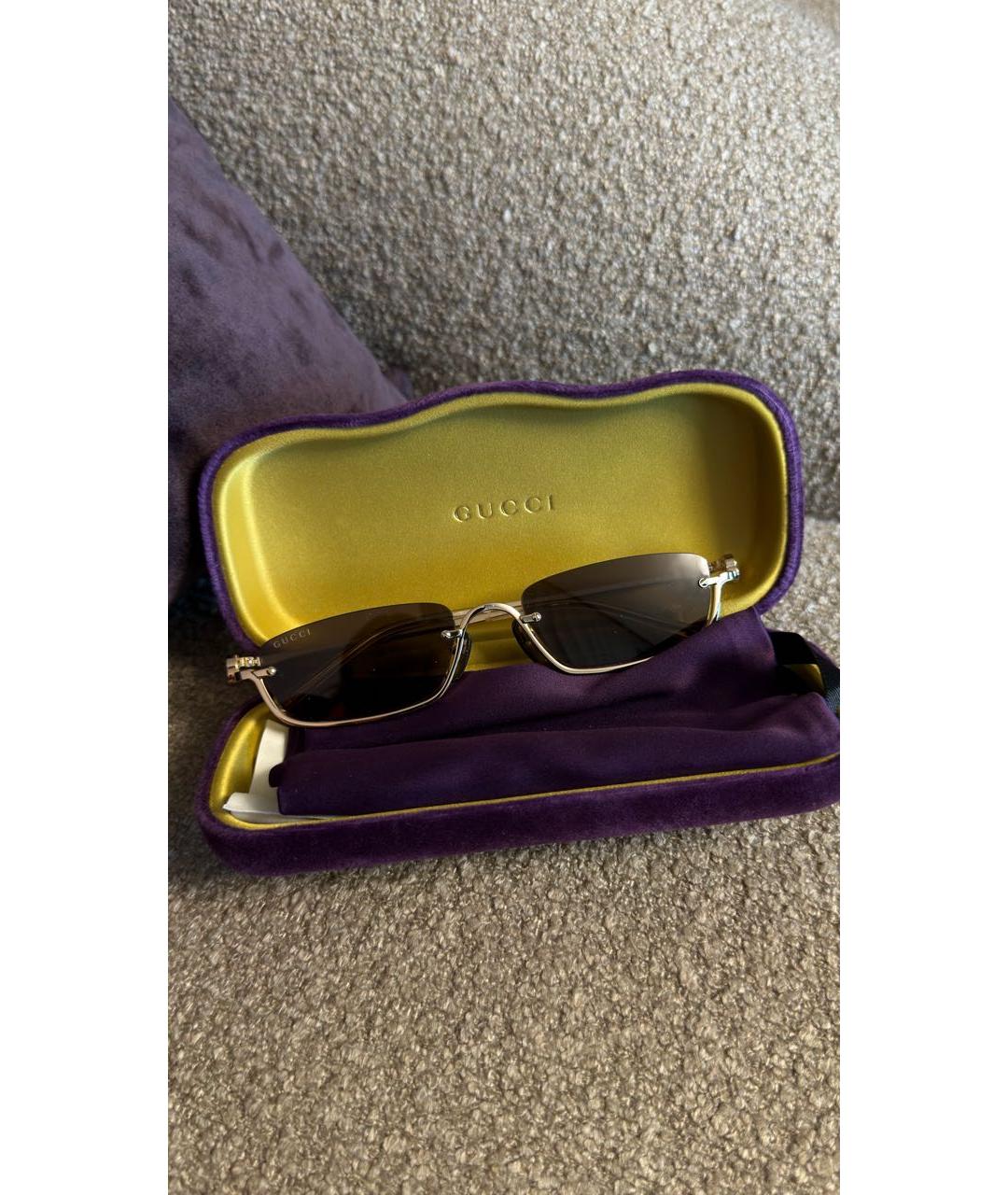 GUCCI Черные металлические солнцезащитные очки, фото 4