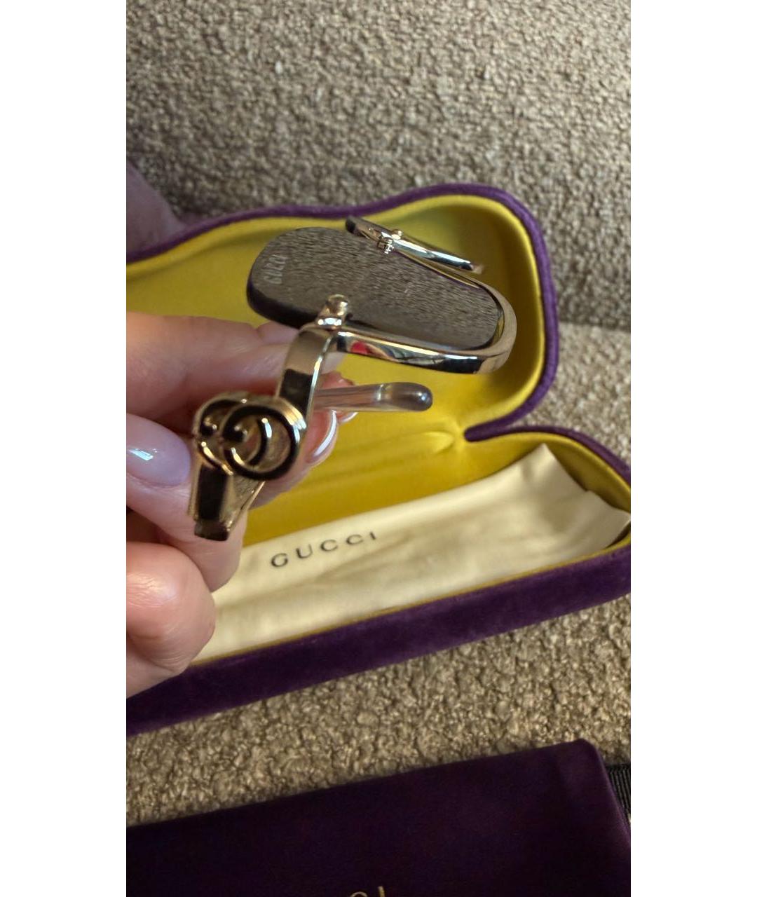 GUCCI Черные металлические солнцезащитные очки, фото 3