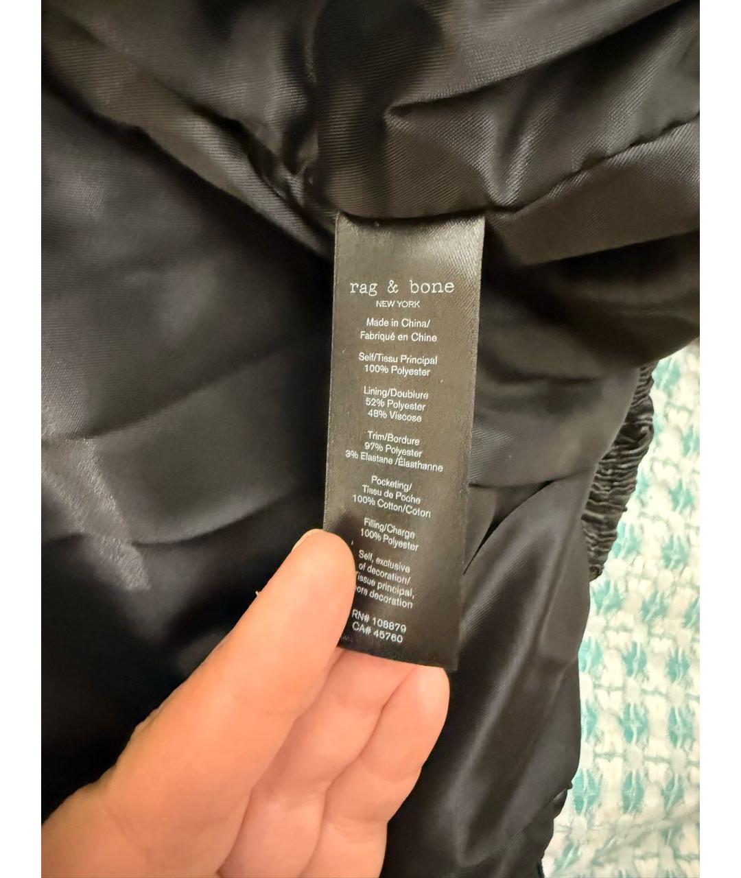 RAG & BONE Черная полиэстеровая куртка, фото 4