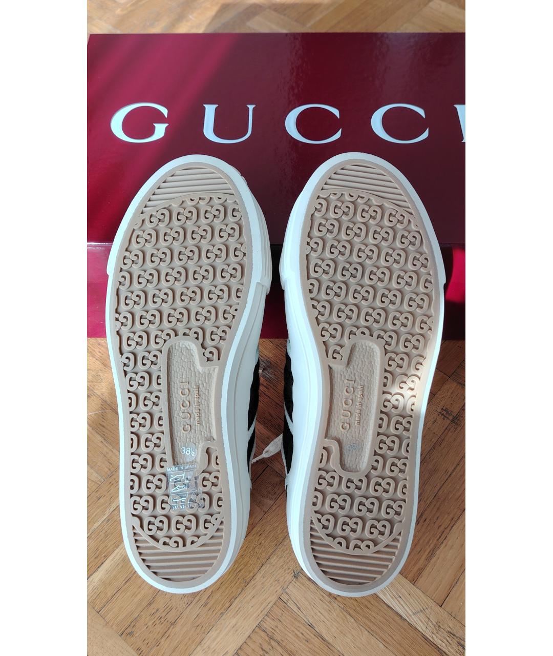 GUCCI Черные текстильные кеды, фото 5