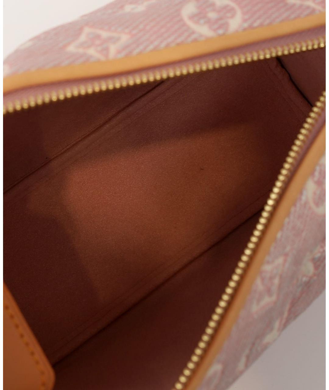 LOUIS VUITTON Розовая сумка через плечо из канвы, фото 4