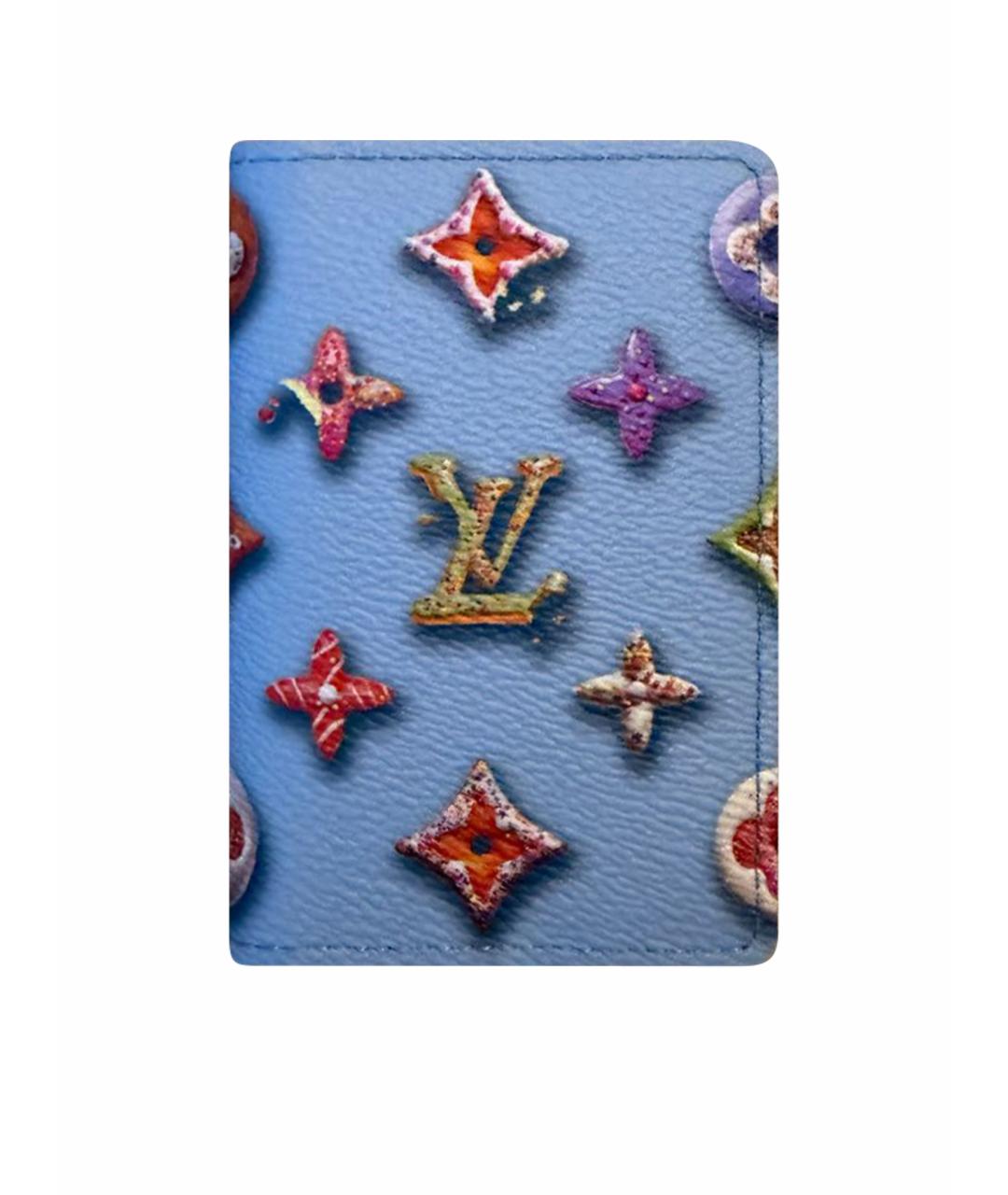 LOUIS VUITTON Голубой кожаный кардхолдер, фото 1