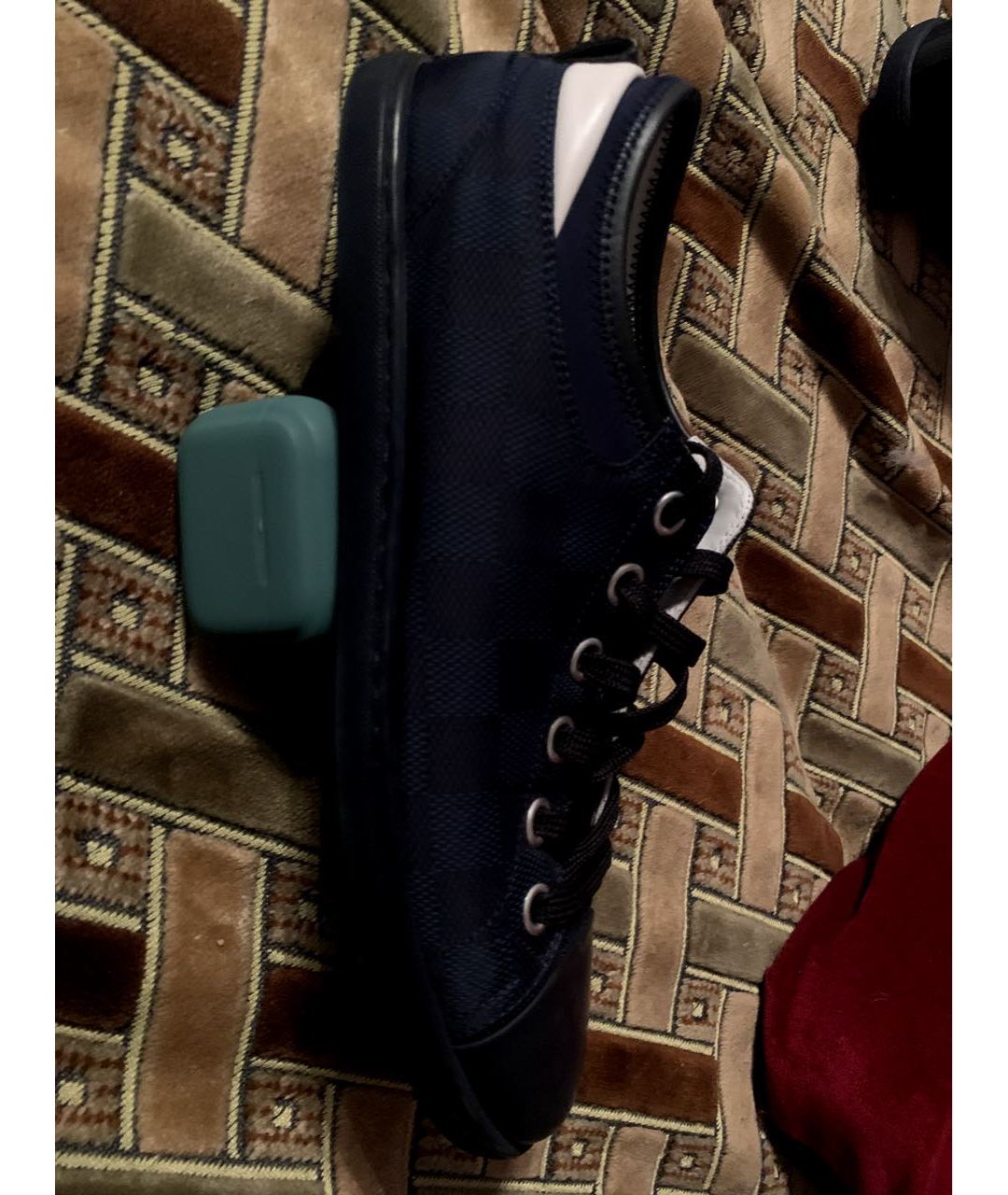 LOUIS VUITTON PRE-OWNED Темно-синие кожаные низкие кроссовки / кеды, фото 5