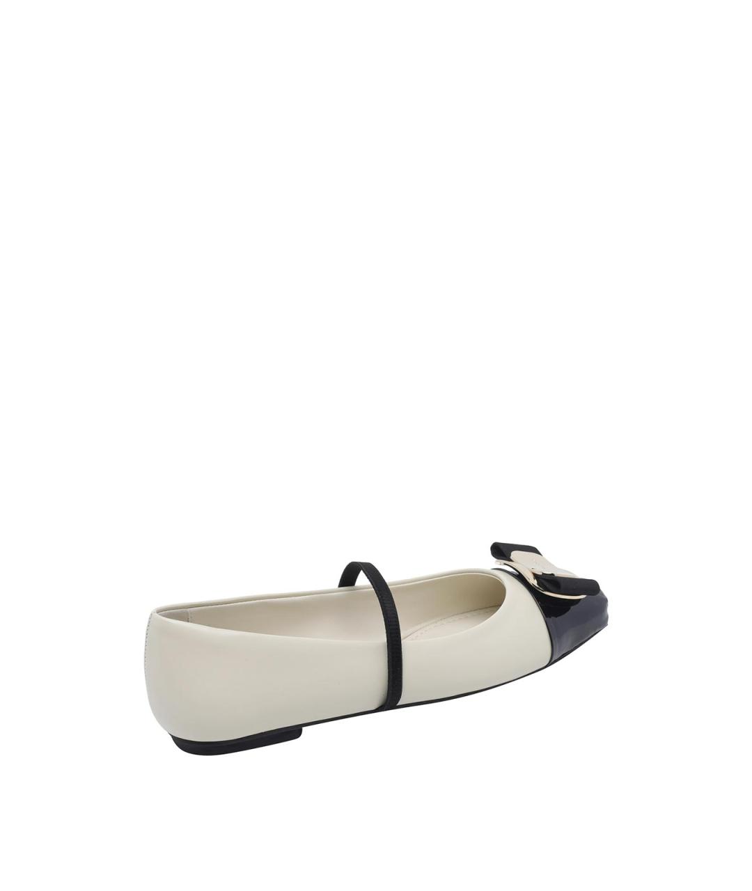 FERRAGAMO Белые кожаные балетки, фото 3