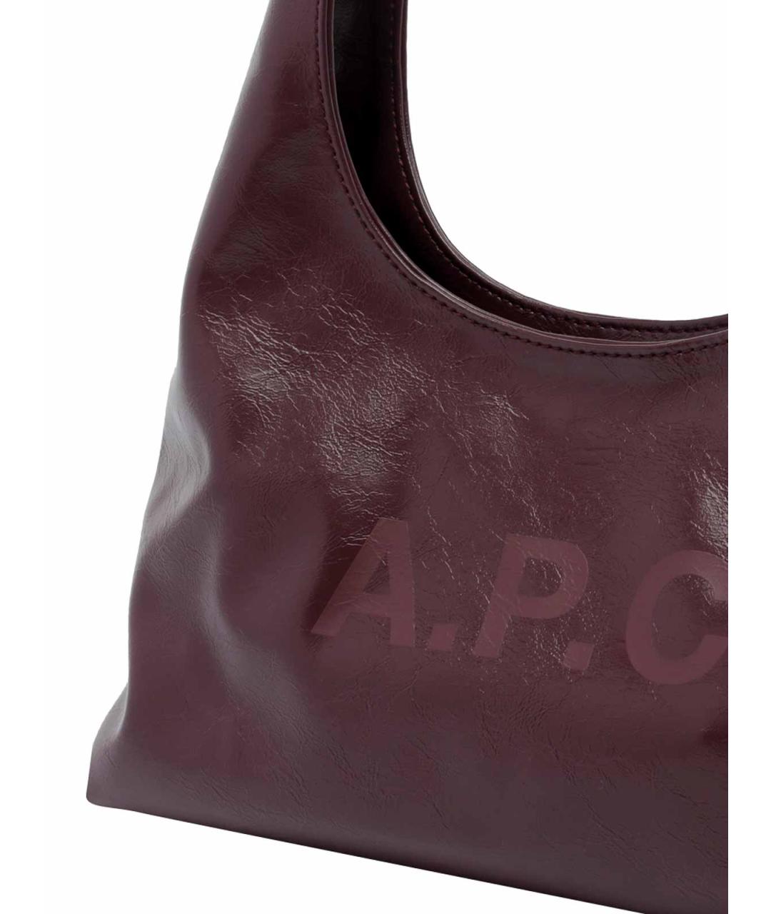 A.P.C. Бордовая сумка через плечо из искусственной кожи, фото 4