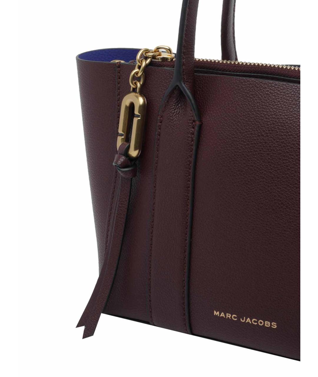 MARC JACOBS Бордовая кожаная сумка тоут, фото 4