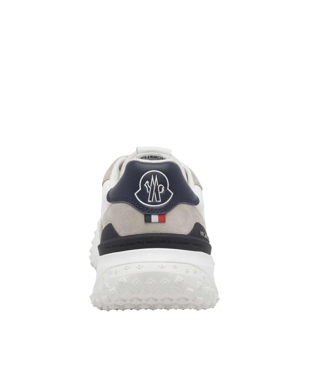 MONCLER Белые замшевые низкие кроссовки / кеды, фото 4