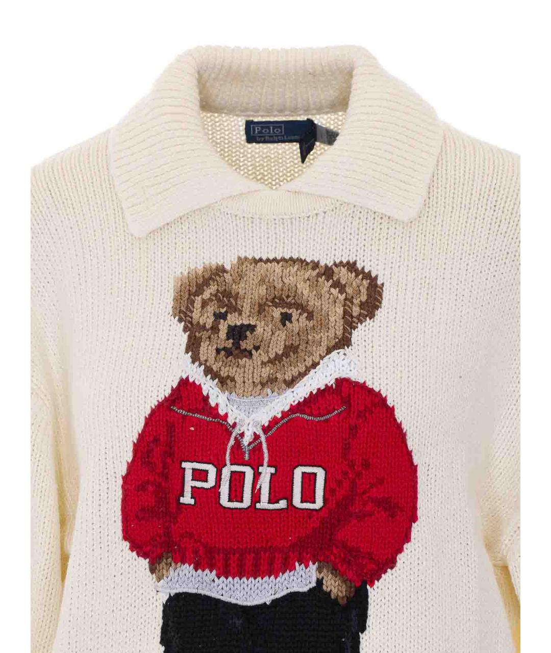 POLO RALPH LAUREN Белый хлопковый джемпер / свитер, фото 4
