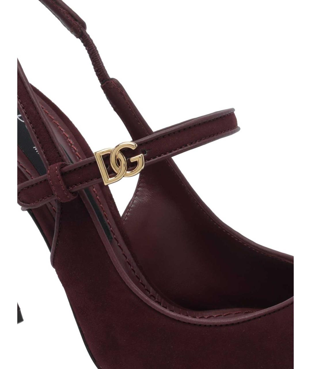 DOLCE&GABBANA Бордовые замшевые туфли, фото 4