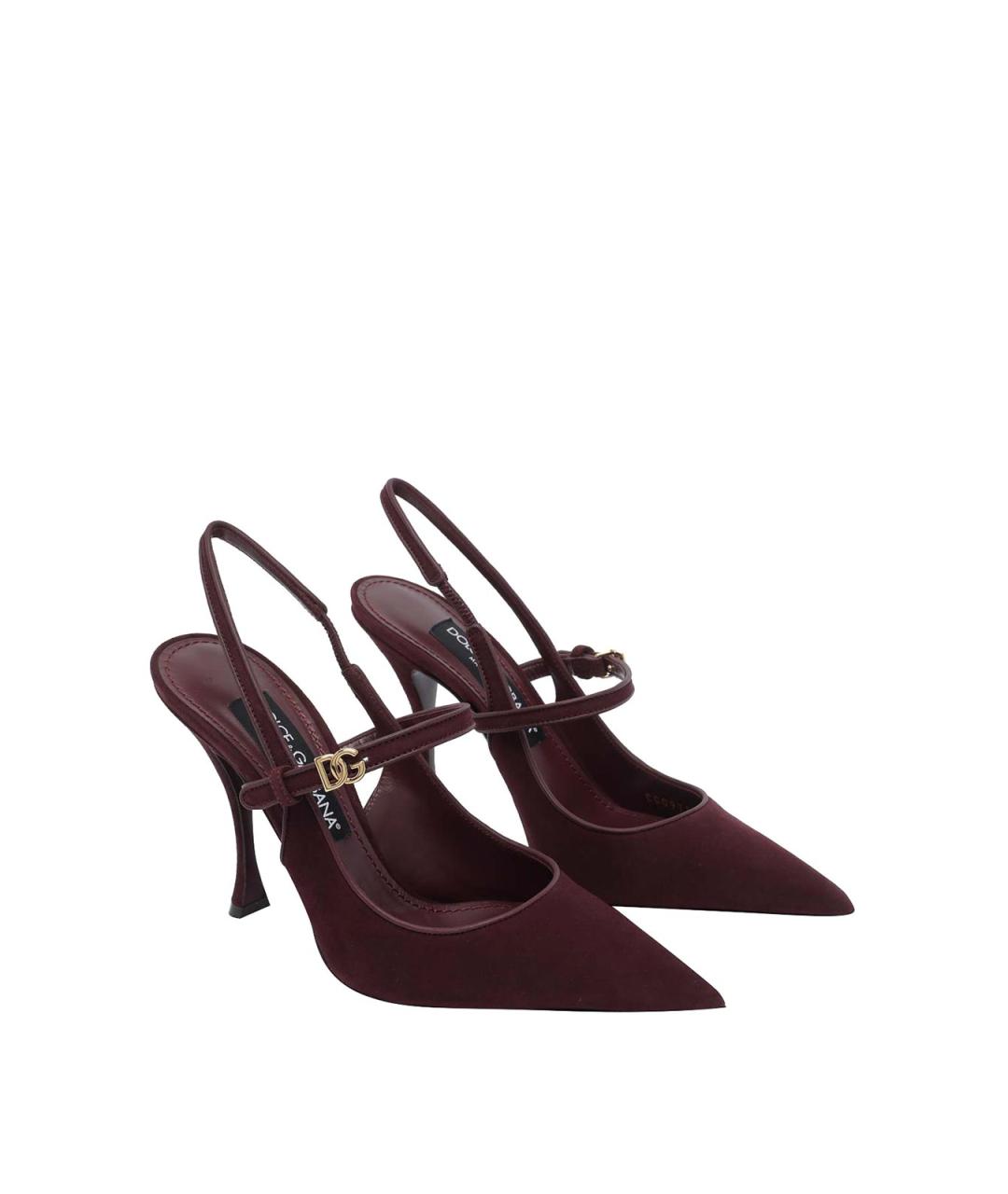 DOLCE&GABBANA Бордовые замшевые туфли, фото 2