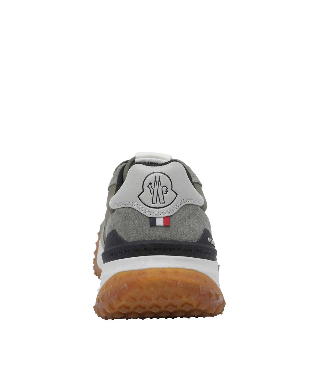 MONCLER Серые замшевые низкие кроссовки / кеды, фото 4