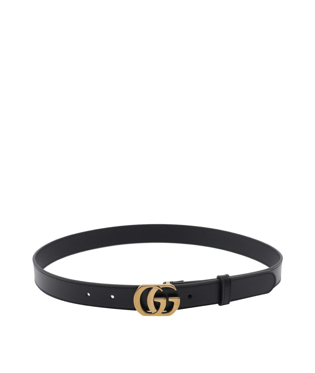 GUCCI Черный кожаный ремень, фото 1