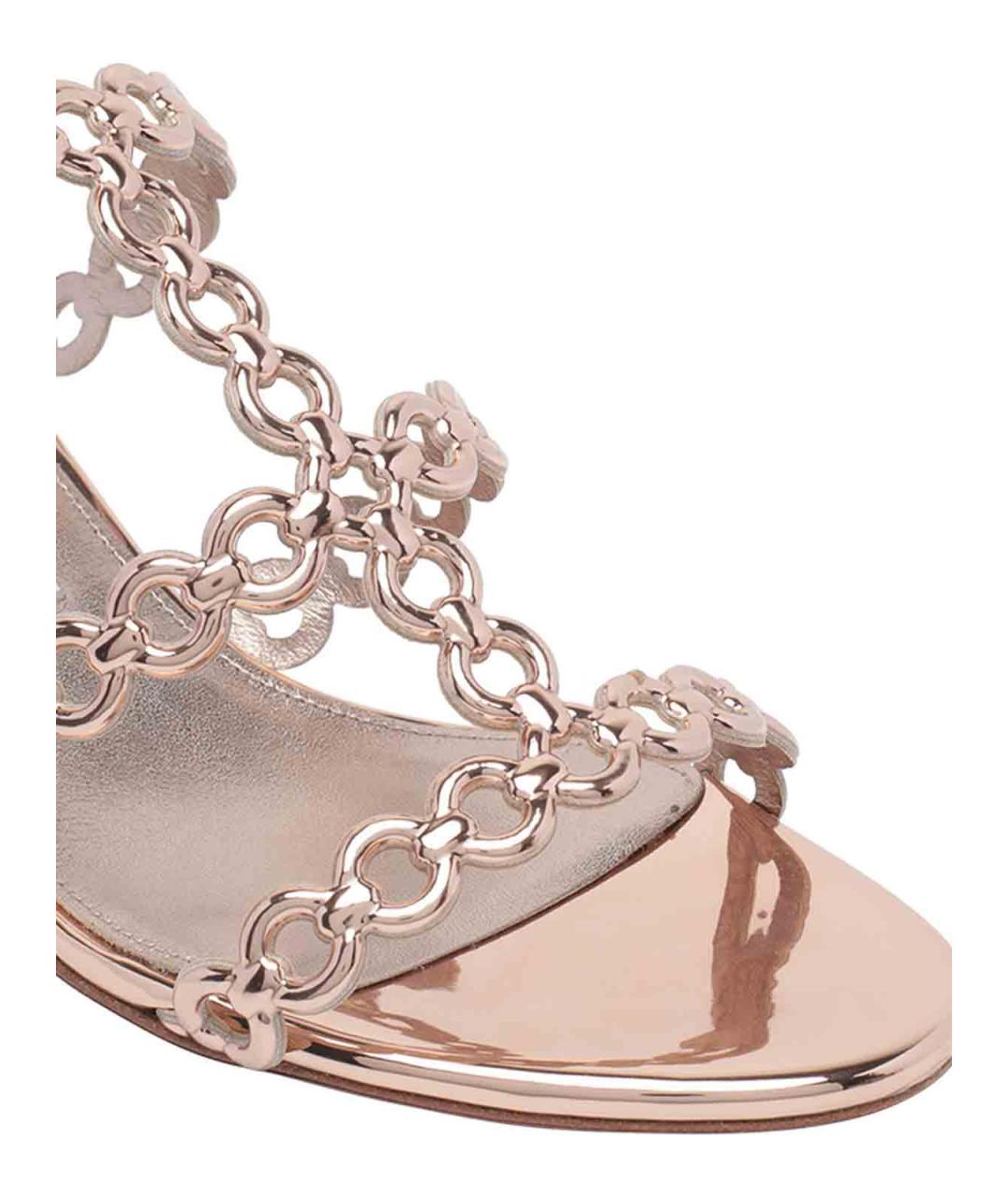 AQUAZZURA Розовые кожаные мюли, фото 4