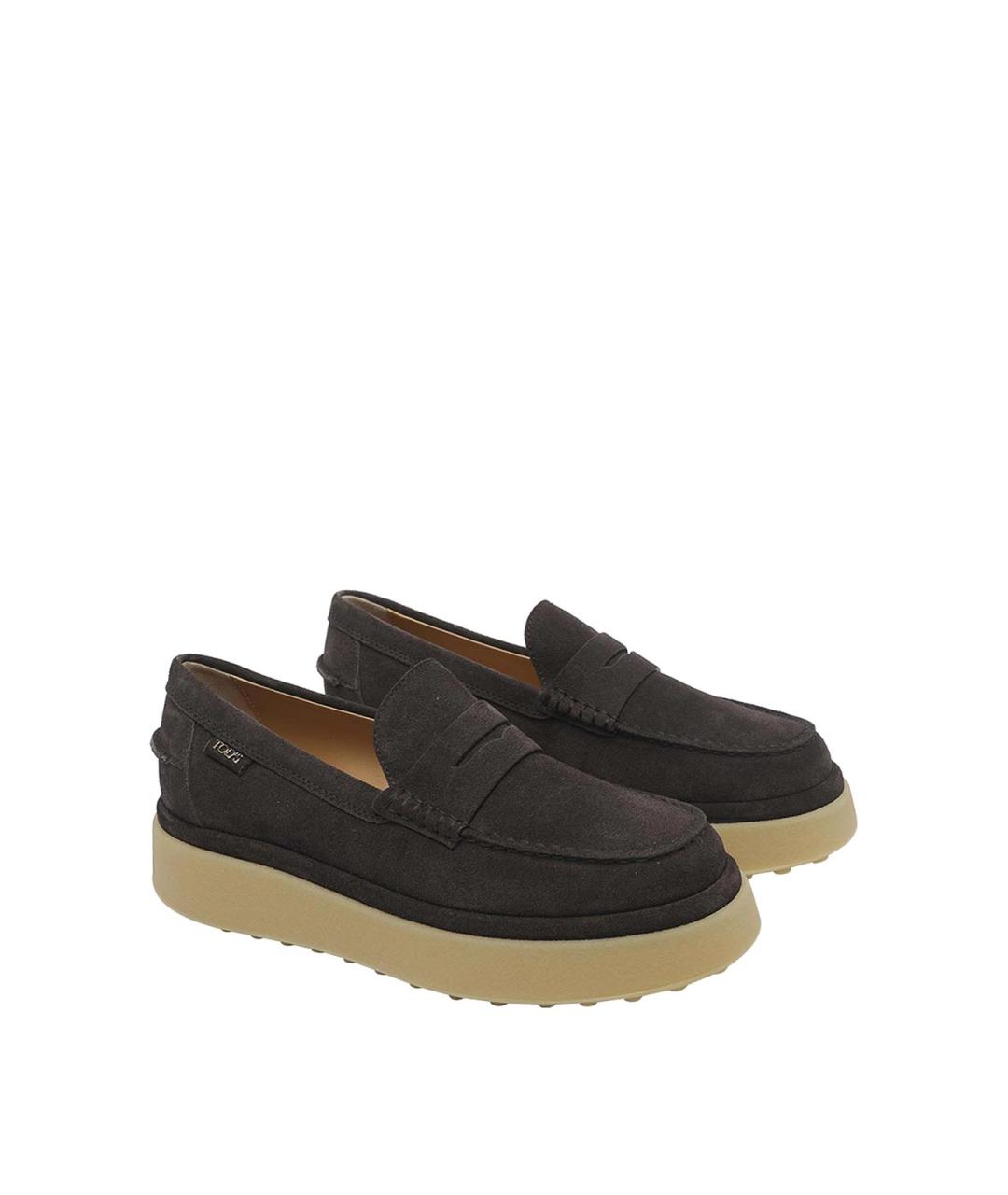 TOD'S Коричневые замшевые лоферы, фото 2