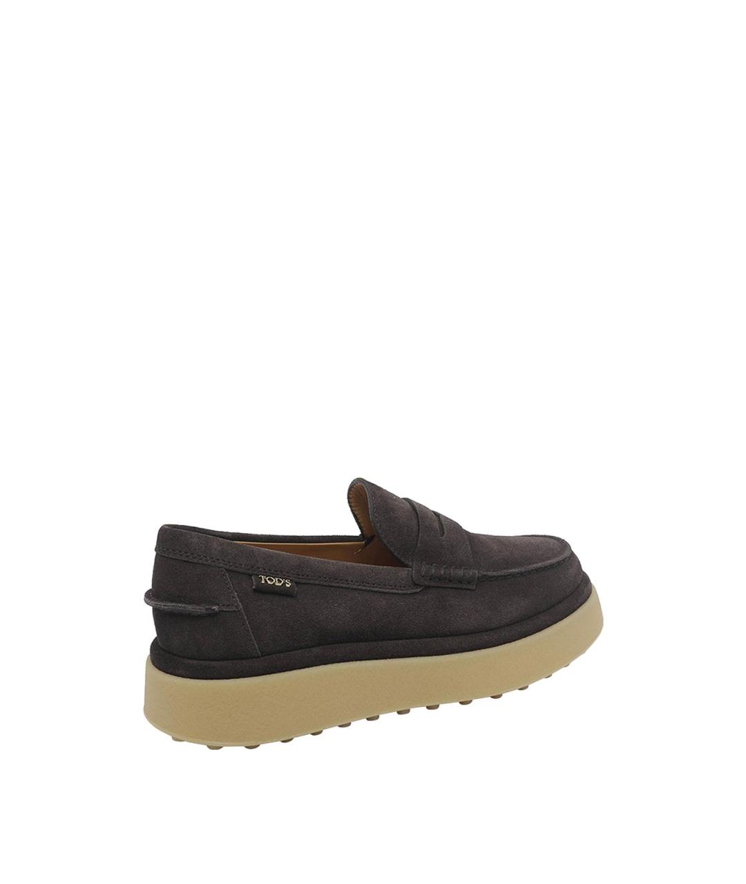 TOD'S Коричневые замшевые лоферы, фото 3