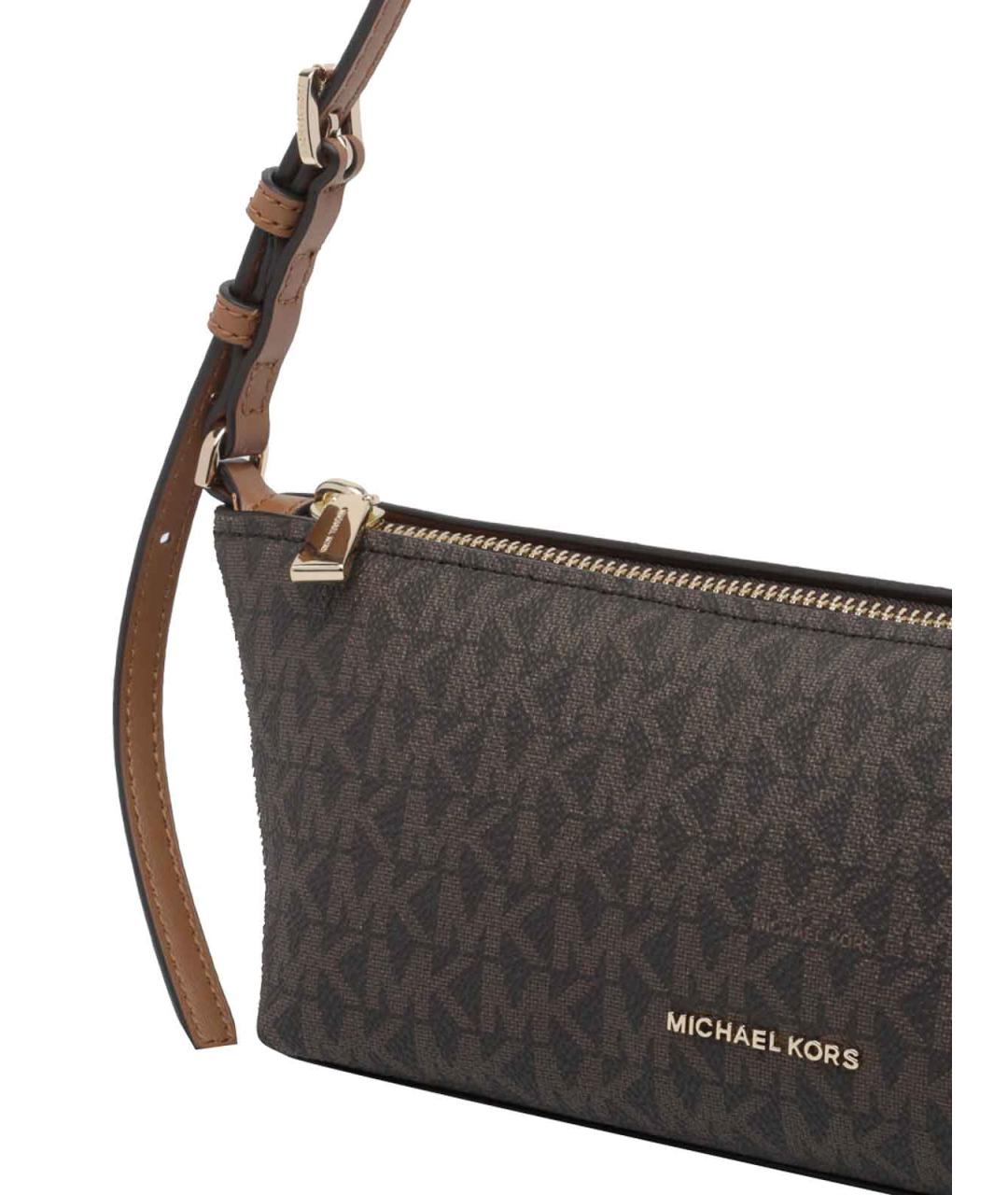 MICHAEL MICHAEL KORS Коричневая кожаная сумка через плечо, фото 4