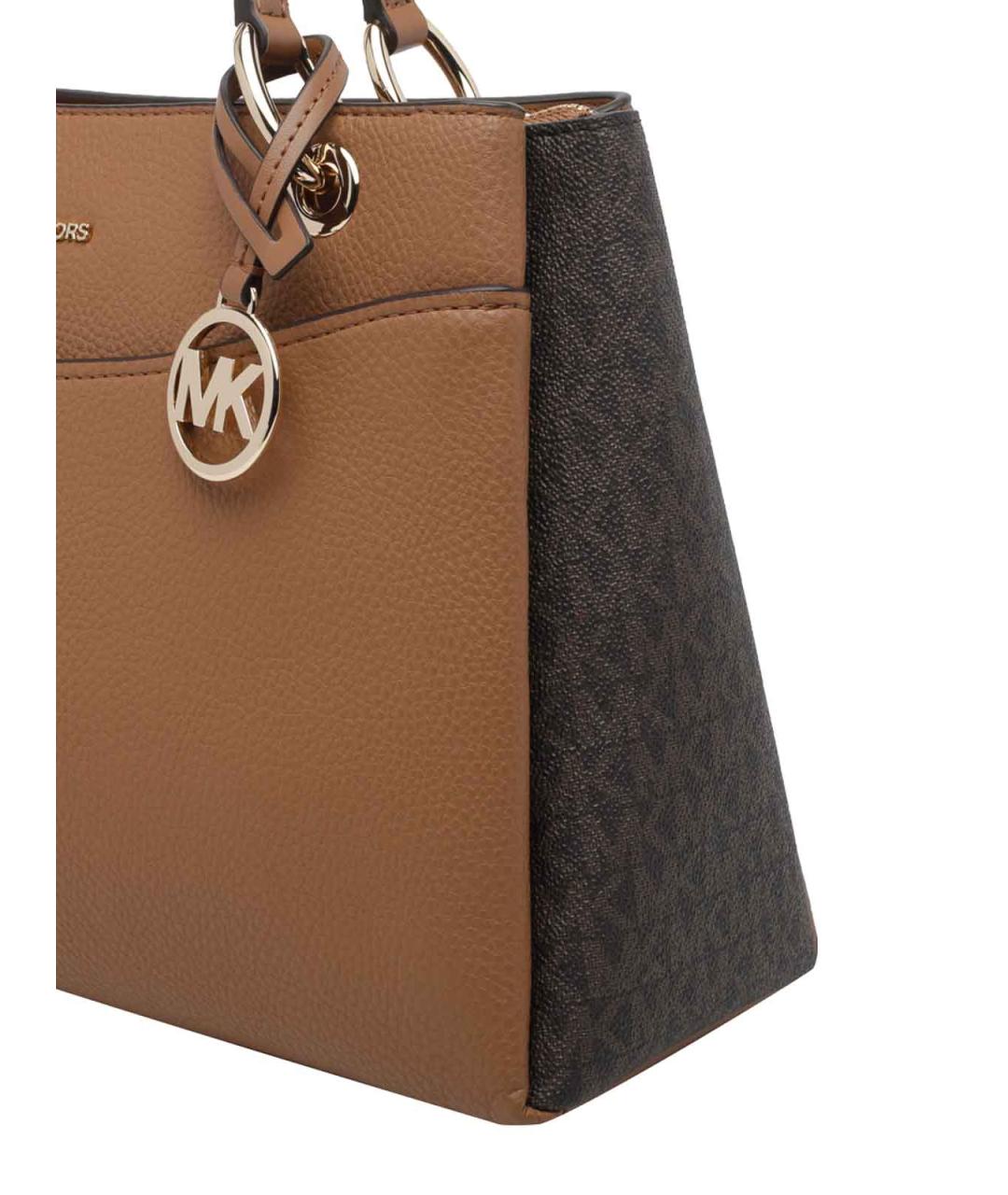 MICHAEL MICHAEL KORS Коричневая кожаная сумка тоут, фото 4
