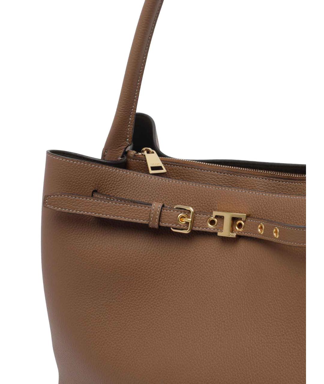 TOD'S Коричневая кожаная сумка через плечо, фото 4