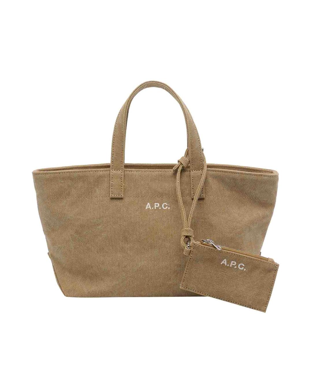 A.P.C. Бежевая тканевая сумка тоут, фото 1