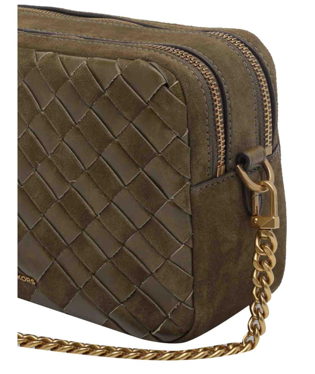 MICHAEL MICHAEL KORS Зеленая кожаная сумка через плечо, фото 4