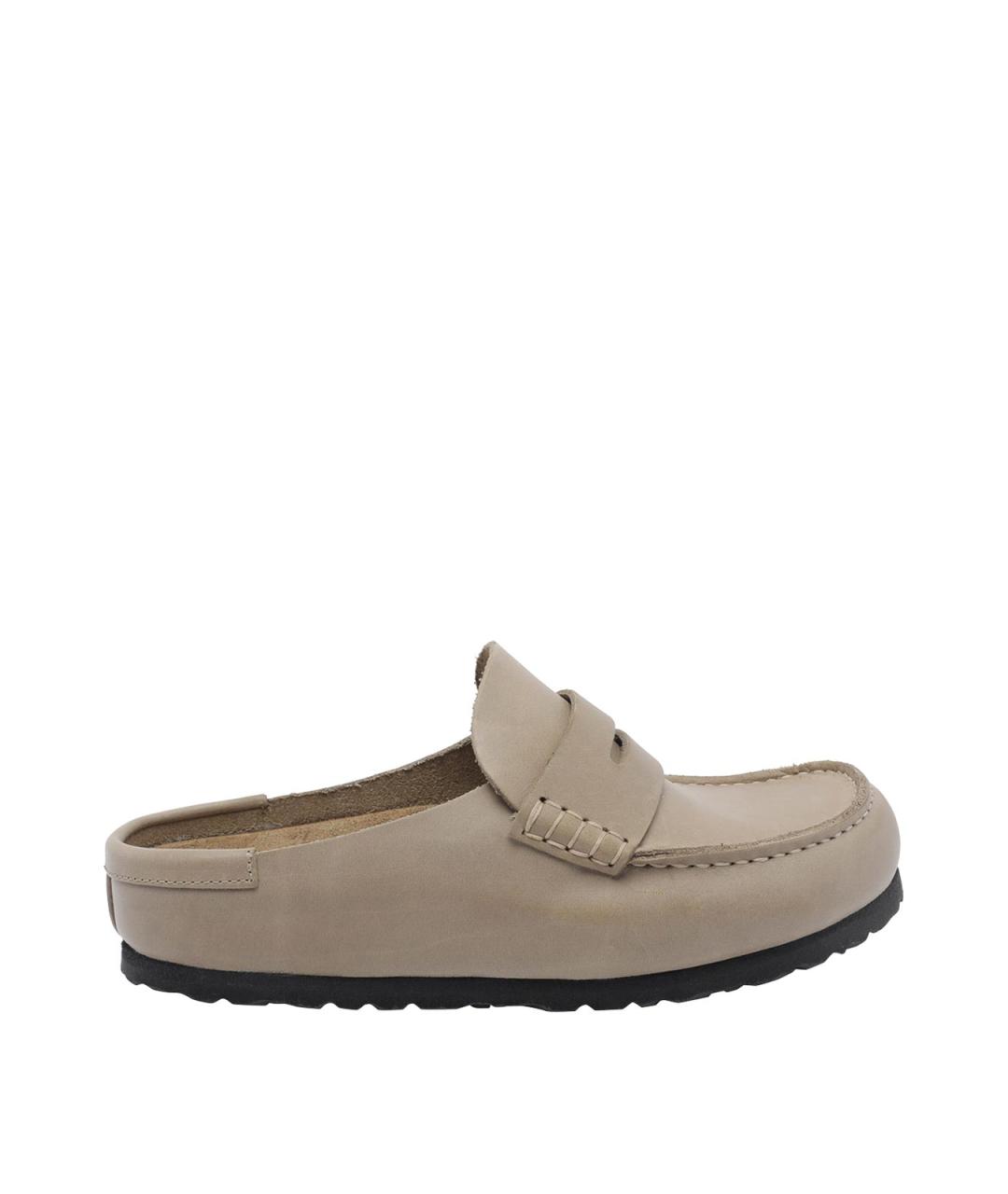 BIRKENSTOCK Бежевые кожаные мюли, фото 1