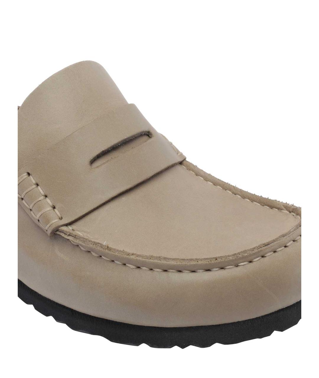 BIRKENSTOCK Бежевые кожаные мюли, фото 4