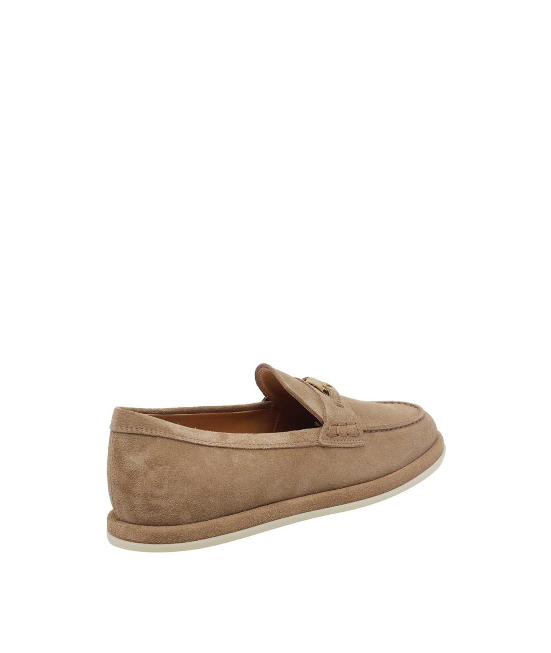 TOD'S Бежевые замшевые лоферы, фото 3