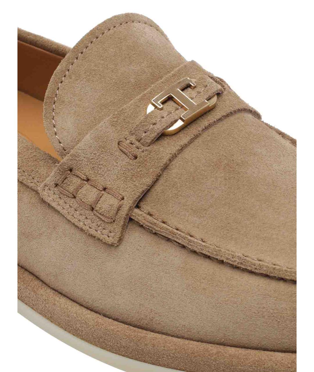 TOD'S Бежевые замшевые лоферы, фото 4