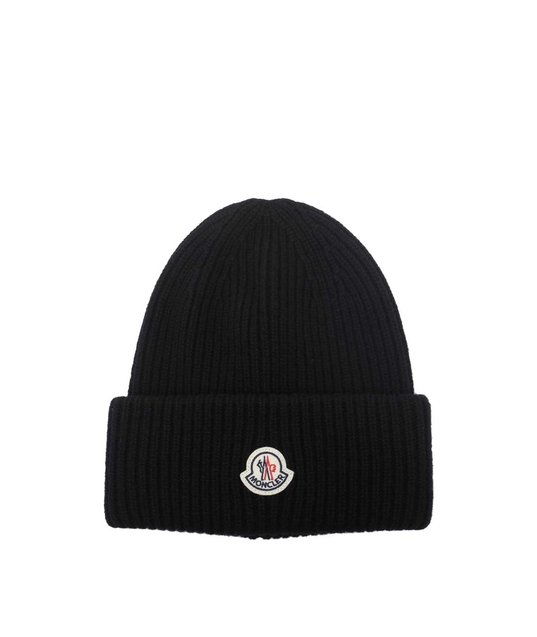 MONCLER Черная кашемировая шапка, фото 1