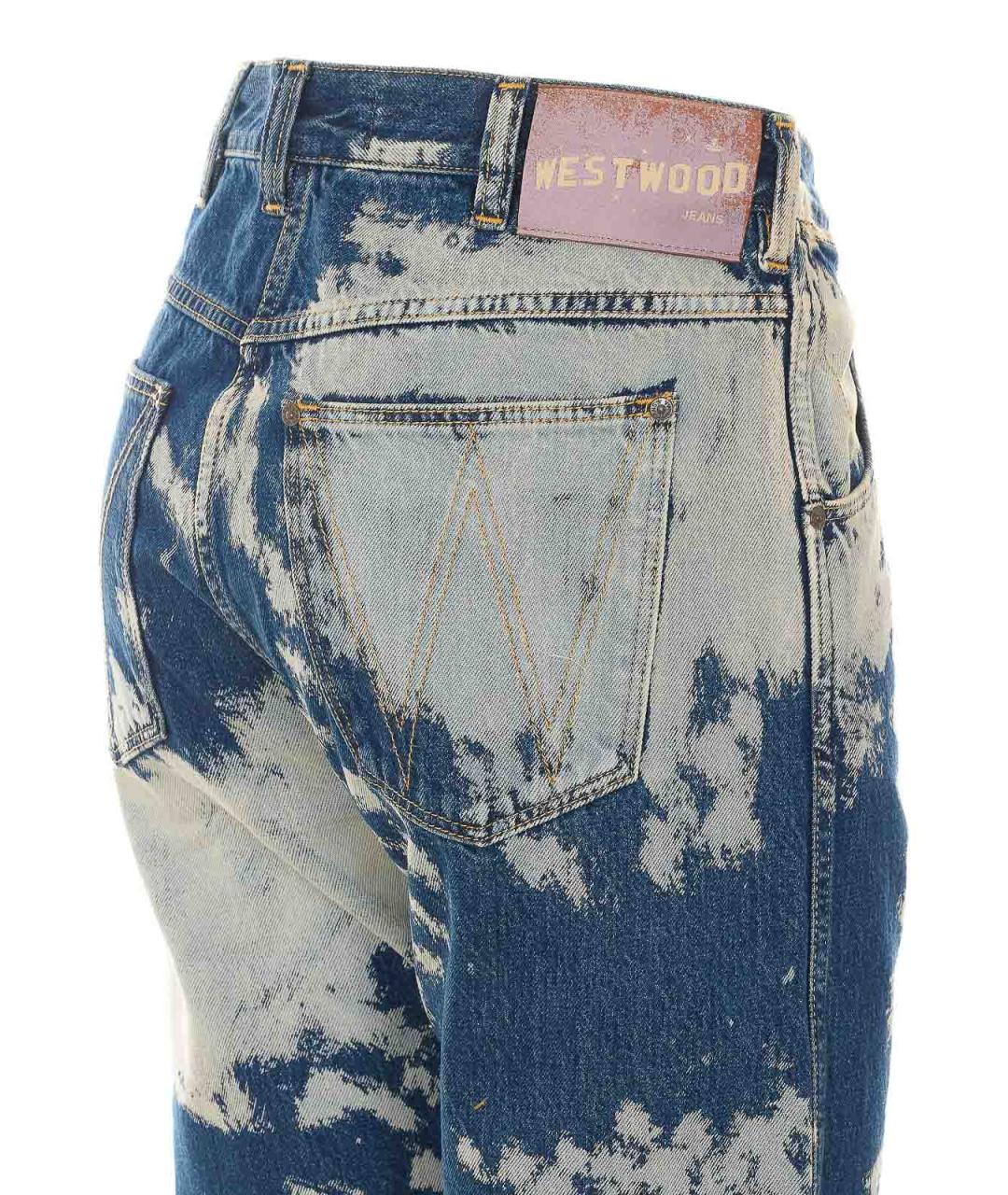 VIVIENNE WESTWOOD Синие хлопковые прямые джинсы, фото 3