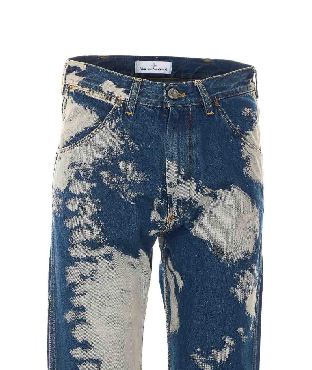 VIVIENNE WESTWOOD Синие хлопковые прямые джинсы, фото 4