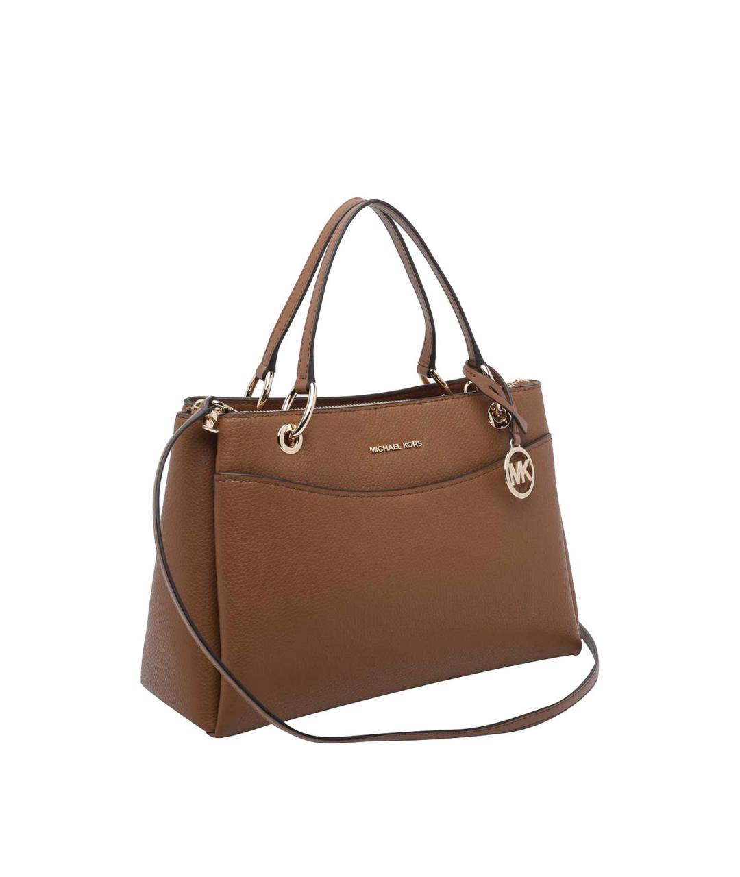 MICHAEL MICHAEL KORS Коричневая кожаная сумка тоут, фото 3