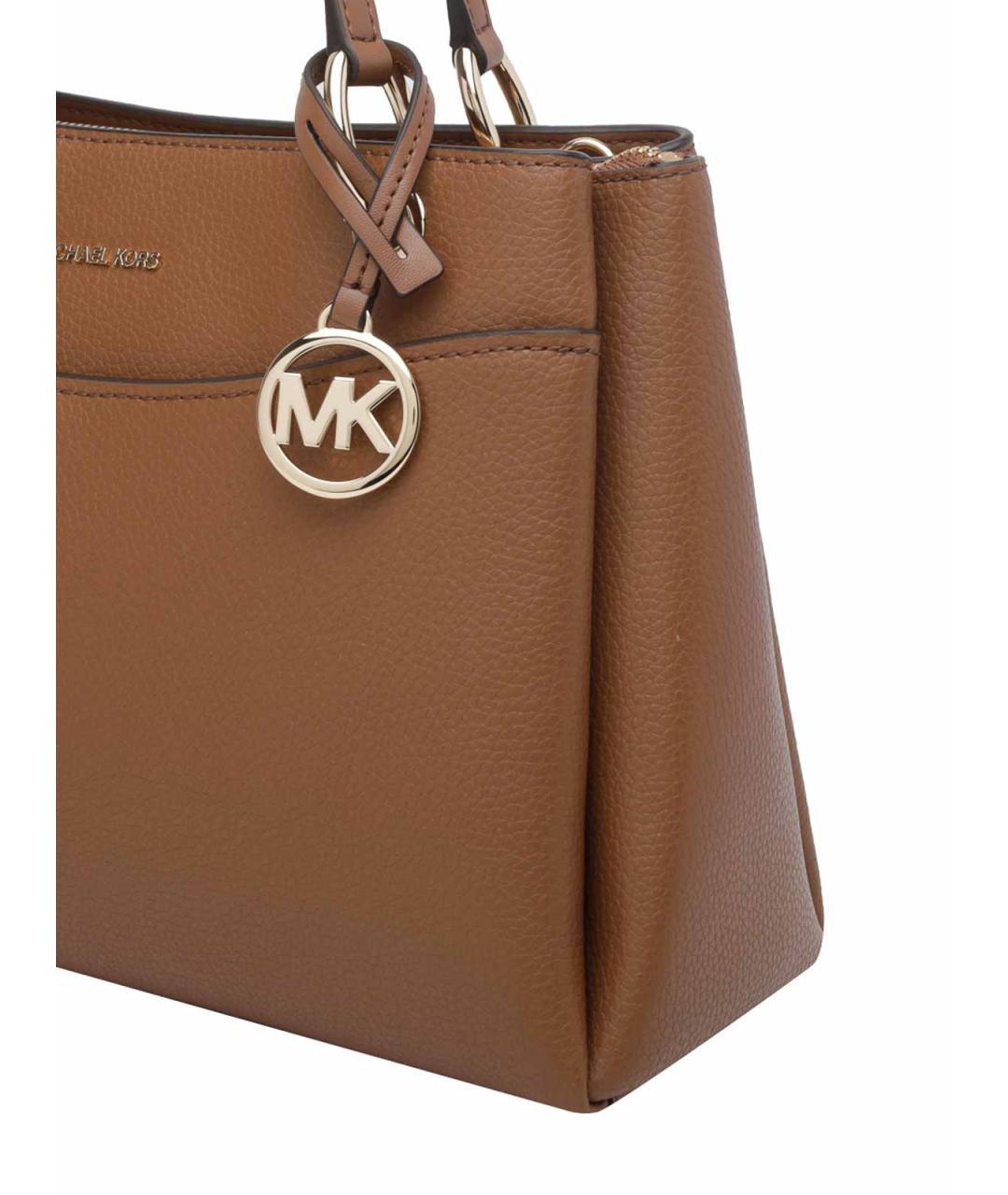 MICHAEL MICHAEL KORS Коричневая кожаная сумка тоут, фото 4