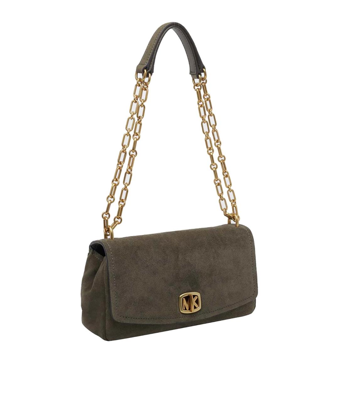 MICHAEL MICHAEL KORS Хаки кожаная сумка через плечо, фото 2