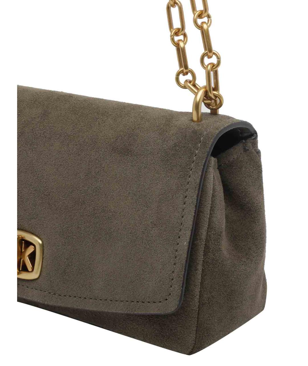 MICHAEL MICHAEL KORS Хаки кожаная сумка через плечо, фото 4