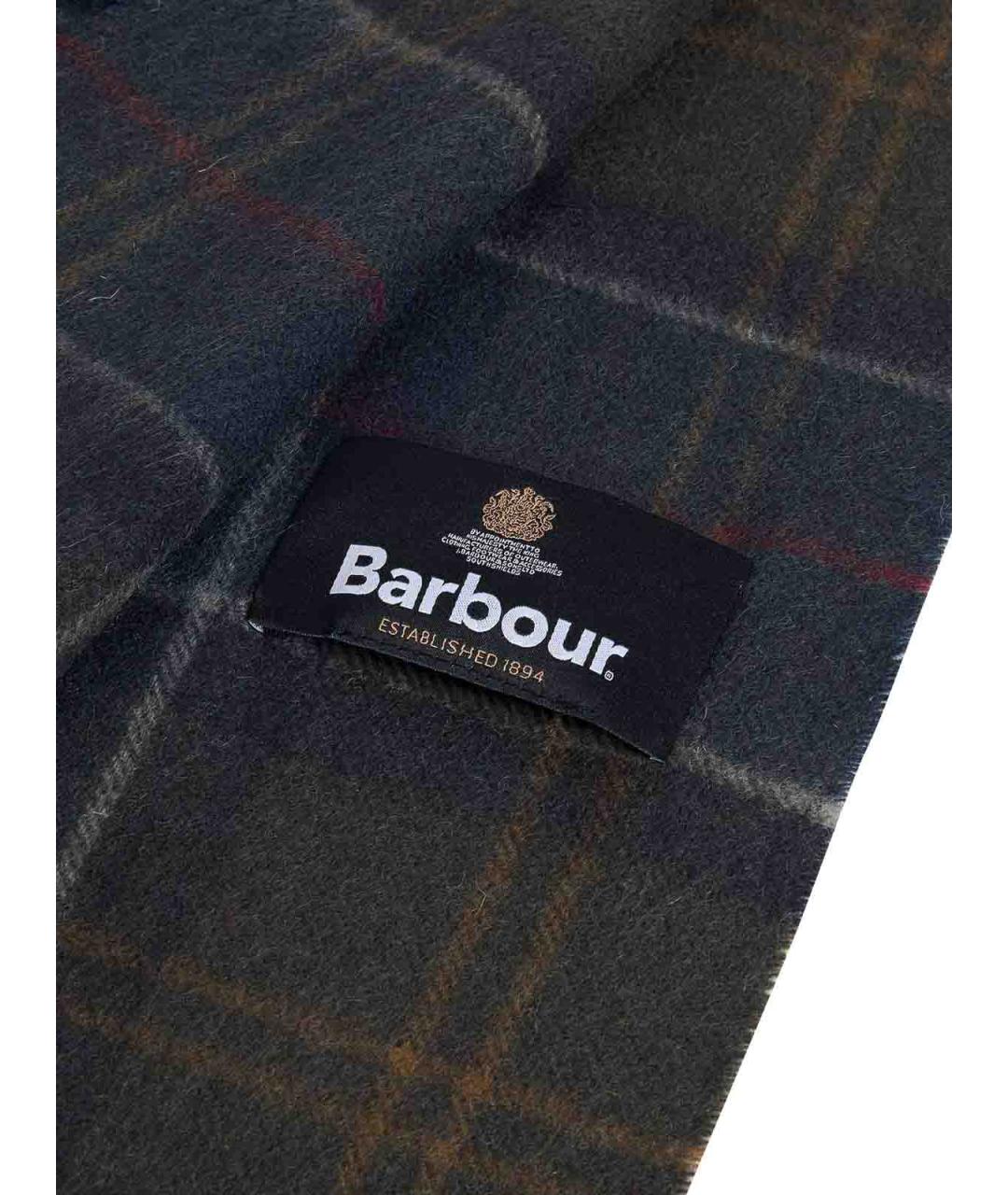 BARBOUR Синий шерстяной шарф, фото 2